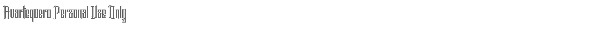 Sample characters Avartequero Font